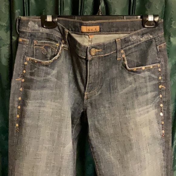 See Thru Soul High Rise Black Jeans with Sequin and Beads Trim 30 - Picture 8 of 11